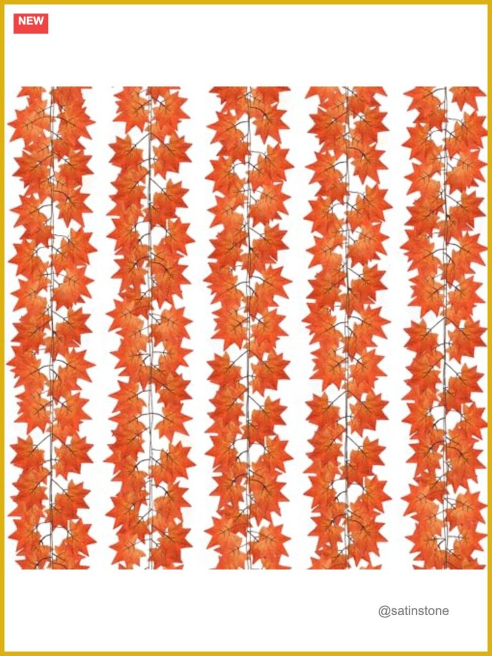 24 Pack Fall Leaf Garland, Hanging Vines Artificial Maple Leaves Thanksgiving